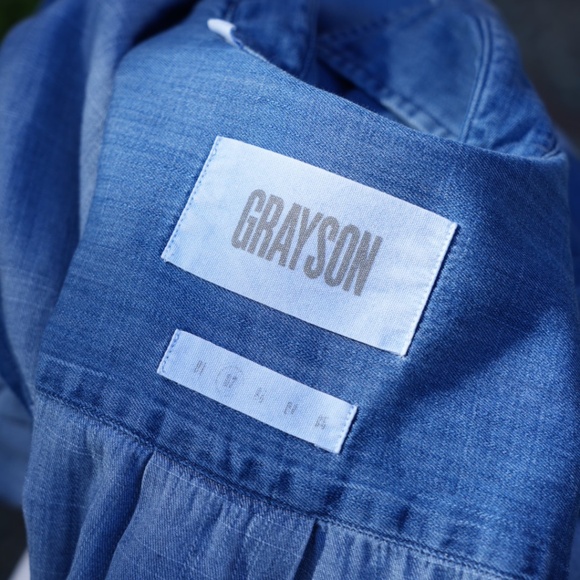 Grayson 100% Cotton Jean Denim Button Down Midi Shirt Dress Woman's Size M - Picture 15 of 17